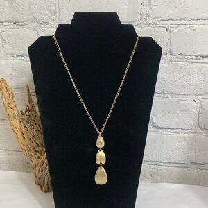 Bella Uno Gold Tone Oval Pendant Drop Necklace